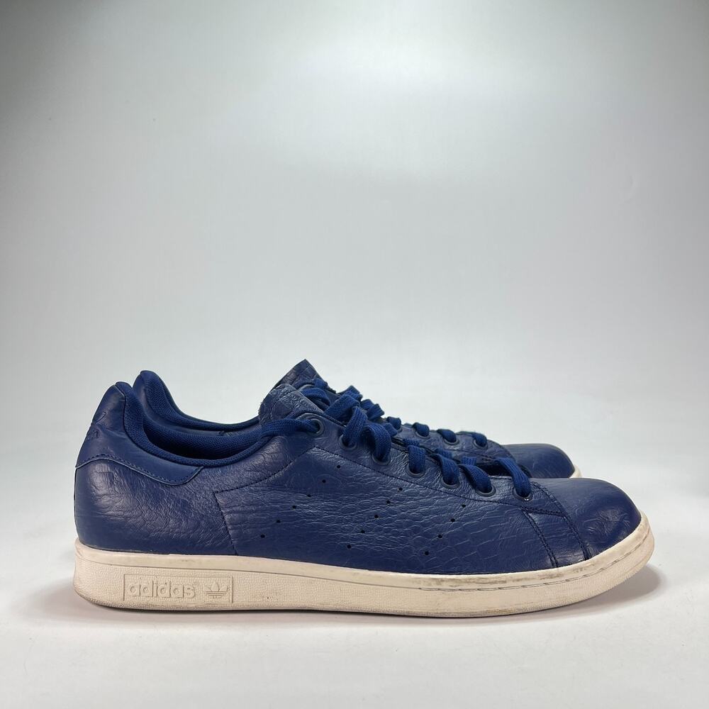 Adidas Stan Smith Blue Croc Embossed Leather Sneakers Shoes Men's Size 12